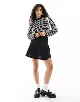 Укороченный полосатый свитер с круглым вырезом ASOS DESIGN