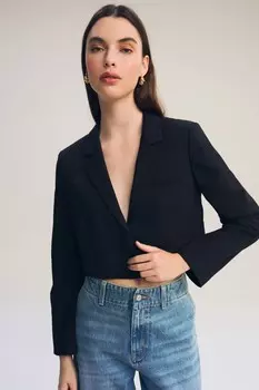 Укороченный приталенный блейзер Next, черный