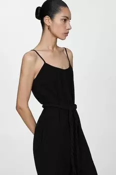 Укороченный прямой комбинезон Lane Mango, черный