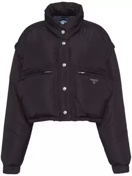 Укороченный пуховик Re-Nylon Prada, черный