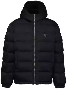 Укороченный пуховик Re-Nylon Prada, черный
