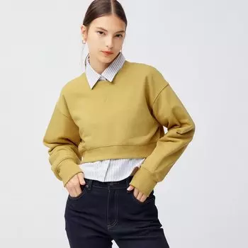 Укороченный пуловер Sweat +E GU, желтый