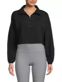 Укороченный пуловер WeWoreWhat с молнией на четверть, чёрный