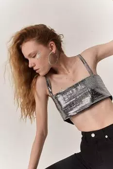 Укороченный ремешок без бретелек Glammy, серебристый HOLLY LOLLY, серый