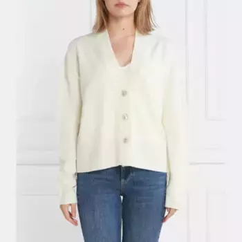 Укороченный шерстяной кардиган Liu Jo, белый