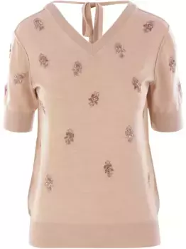 Укороченный шерстяной свитер FENDI, нейтральный