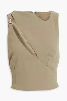 Укороченный стеганый топ из крепа PARIS GEORGIA, зеленый