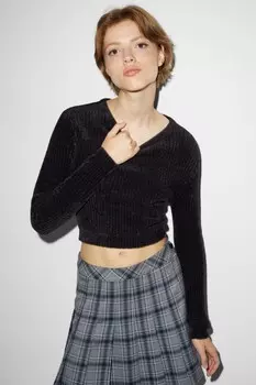 Укороченный свитер Clockhouse, черный