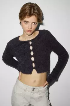 Укороченный свитер Clockhouse, черный