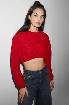 Укороченный свитер Clockhouse, красный