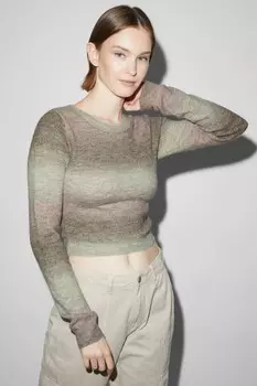 Укороченный свитер Clockhouse, серый