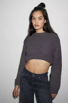 Укороченный свитер Clockhouse, серый