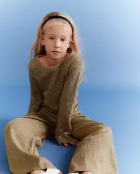 Укороченный свитер для девочки Kids El Corte Ingls, цвет 520 Kaki