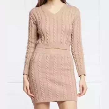 Укороченный свитер Dora с добавлением шерсти Guess, бежевый