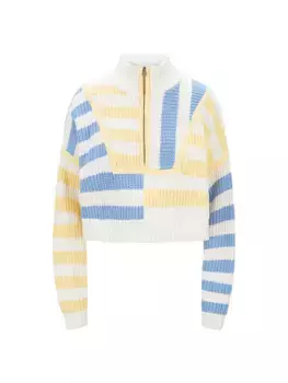 Укороченный свитер Hampton Staud, цвет buttercup seashore stripe
