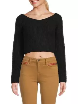 Укороченный свитер из смеси альпаки Frame, цвет Charcoal