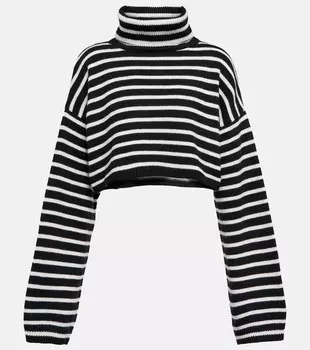 Укороченный свитер из смесовой шерсти Athina с высоким воротником The Frankie Shop, мультиколор