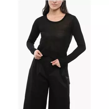 Укороченный свитер из вискозной смеси с круглым вырезом Woolrich, Black