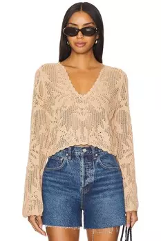 Укороченный свитер kameli в виде пуантов House Of Harlow 1960, коричневый