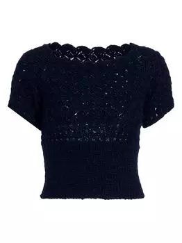 Укороченный свитер крючком Frederick Anderson, нави