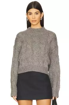 Укороченный свитер lola с люрексом и косами 525, цвет pewter heather lurex