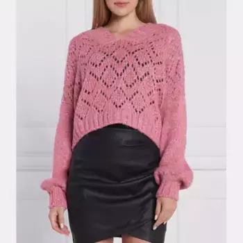 Укороченный свитер с добавлением шерсти Liu Jo, розовый