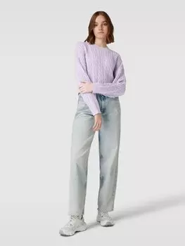 Укороченный свитер с косами Tom Tailor Denim, лавандовый