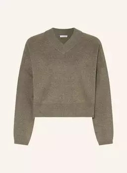 Укороченный свитер со льном Mrs & Hugs, серый