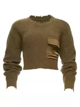 Укороченный свитер средней длины Devin Ser.O.Ya, цвет fort green