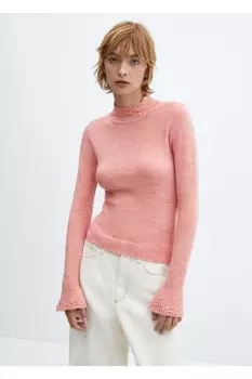 Укороченный свитер трикотажа Mango, розовый