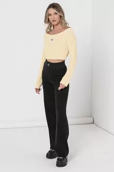 Укороченный свитер в рубчик Calvin Klein Jeans, бежевый