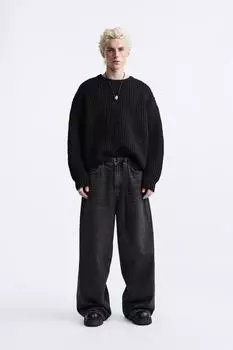Укороченный свитер ZARA, черный