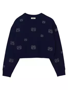 Укороченный свитшот Double S Sandro, синий