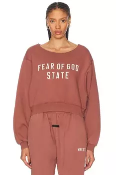 Укороченный свитшот Fear of God ESSENTIALS, цвет Crimson