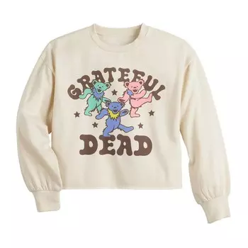 Укороченный свитшот Grateful Dead Dancing Bears для девочек 7–16 лет Licensed Character, цвет Tan