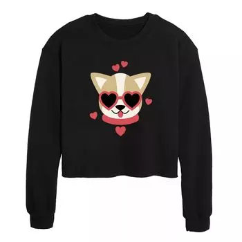 Укороченный свитшот Juniors' Dog Heart Sunglasses Licensed Character