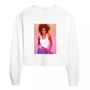 Укороченный свитшот с фотографией Whitney Houston для юниоров Licensed Character, белый