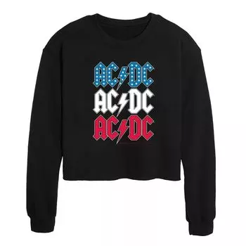 Укороченный свитшот с графическим рисунком AC/DC Patriotic для юниоров Licensed Character