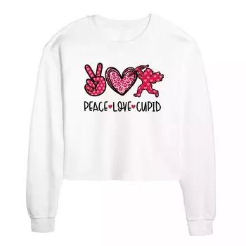 Укороченный свитшот с изображением Купидона Peace Love для юниоров Licensed Character