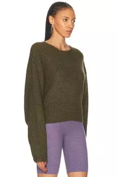 Укороченный свитшот с круглым вырезом Fear of God ESSENTIALS, цвет Military