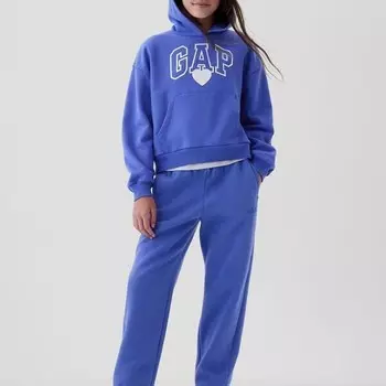 Укороченный свитшот с логотипом и фольгированным сердцем Gap, синий