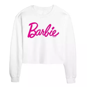 Укороченный свитшот с логотипом Juniors' Barbie Classic Licensed Character, белый