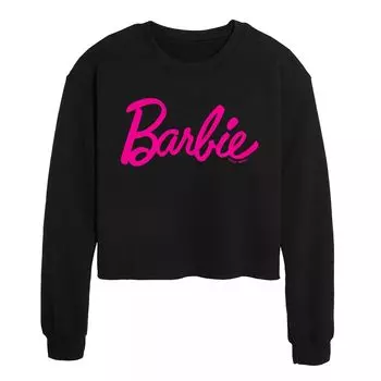 Укороченный свитшот с логотипом Juniors' Barbie Classic Licensed Character, черный
