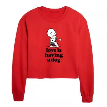 Укороченный свитшот с рисунком собаки Peanuts Licensed Character, красный