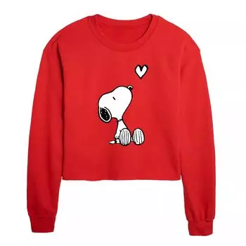 Укороченный свитшот с рисунком в форме сердца Peanuts Snoopy Juniors Licensed Character, красный