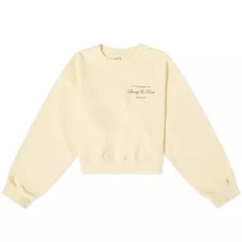 Укороченный свитшот Sporty & Rich с логотипом, черный