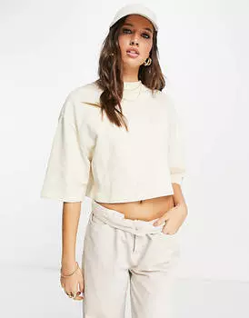 Укороченный свитшот свободного кроя с короткими рукавами ASOS DESIGN