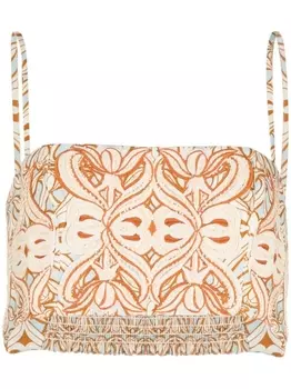 Укороченный топ Acar с принтом Agua By Agua Bendita, коричневый