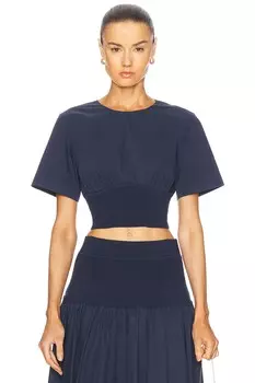 Укороченный топ Adair с круглым вырезом SIMKHAI, цвет Midnight