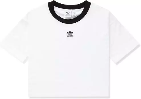 Укороченный топ adiColor adidas, цвет White/Black